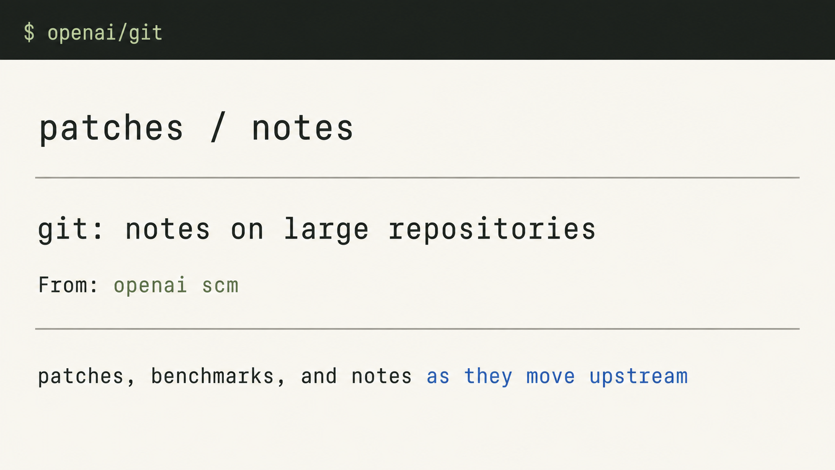 OpenAI's work on Git for large repositories
